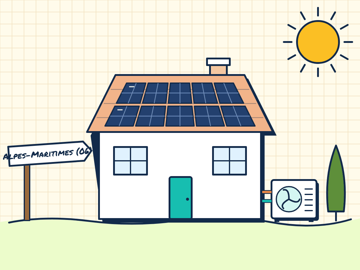 Maison rénovée dans les Alpes-Maritimes avec panneaux solaires et pompe à chaleur